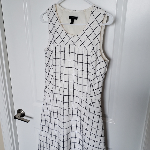 (Tall) J.Crew A-Line Windowpane Tweed Dress - Picture 6 of 15